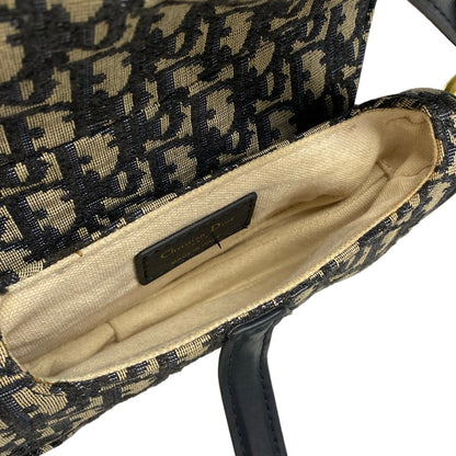 Dior Saddle Bag Navy Ivory Leather — view 7