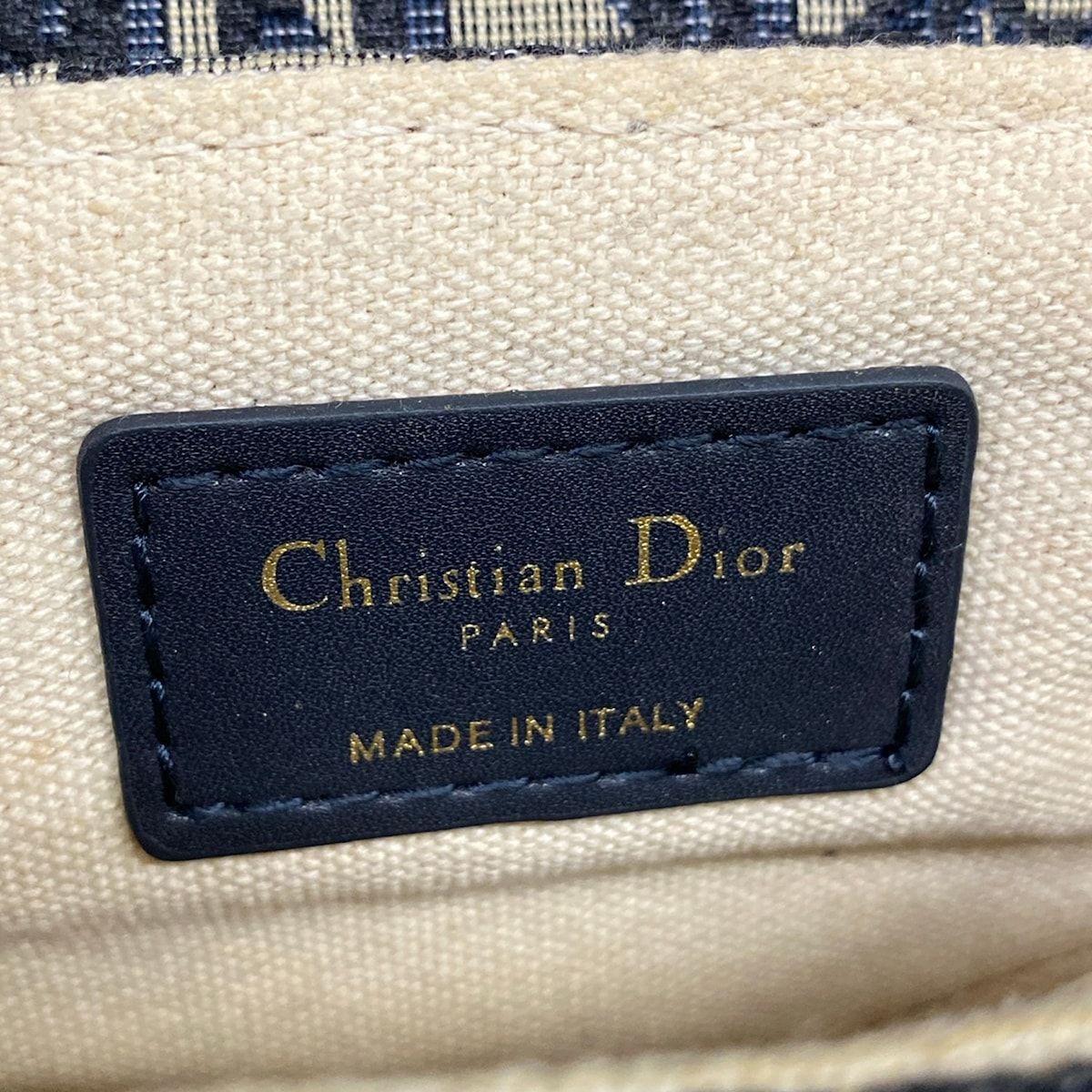 Dior Saddle Bag Navy Ivory Leather — view 8