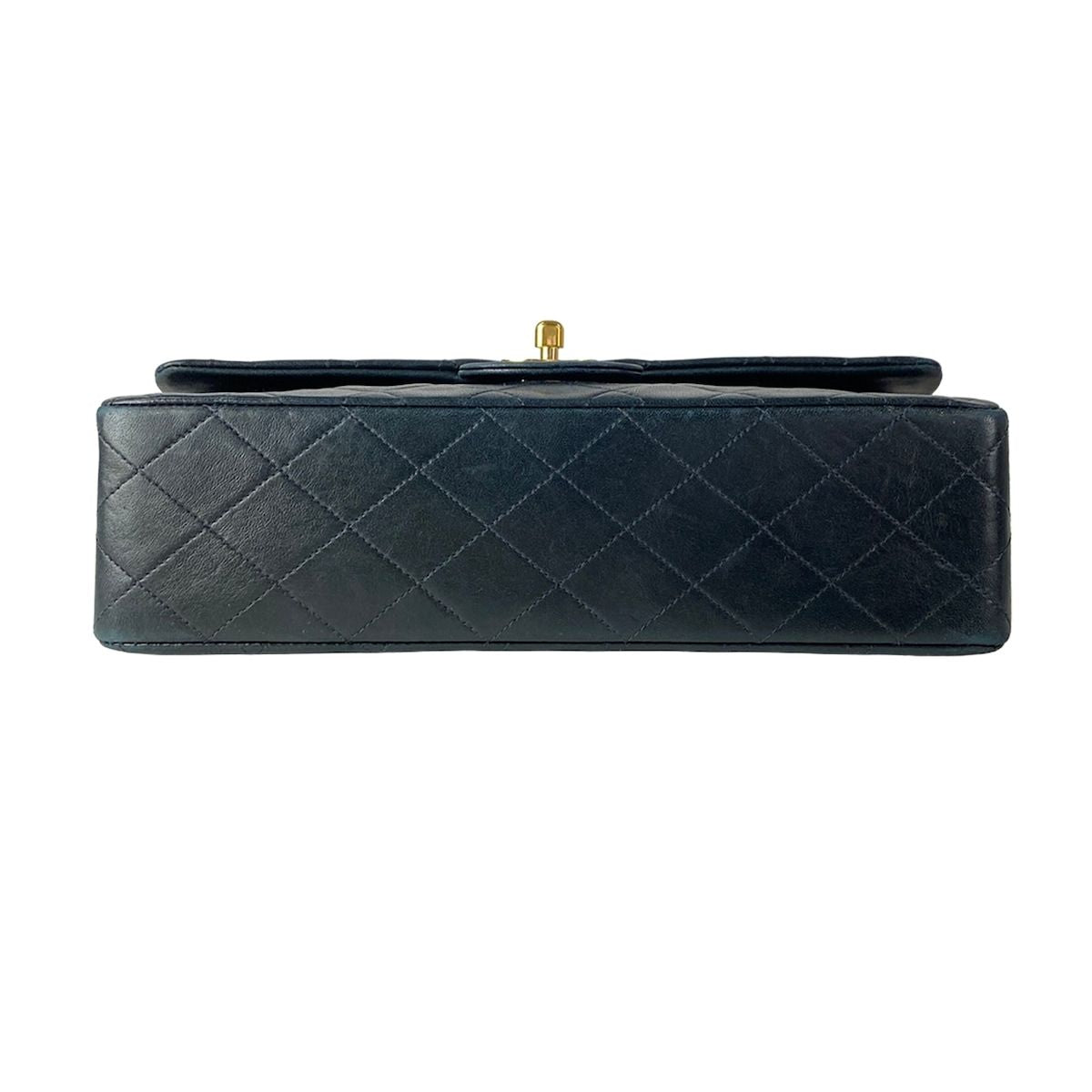 Chanel Shoulder Bag Double Flap Quilted Black Chain Gold Lambskin — view 5