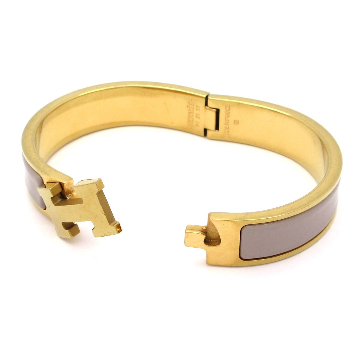 Hermes Bangle Click Gold Gray Bracelet — view 5