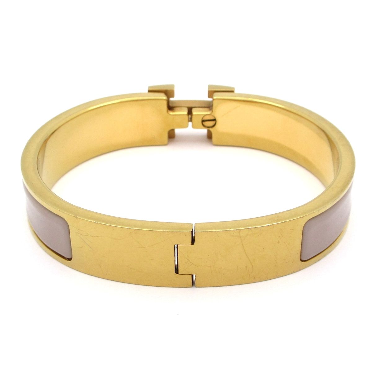 Hermes Bangle Click Gold Gray Bracelet — view 3