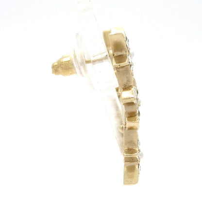 Chanel Earrings Gold Clear Ivory Star CC Logo — view 2