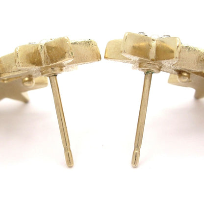 Chanel Earrings Gold Clear Ivory Star CC Logo — view 4