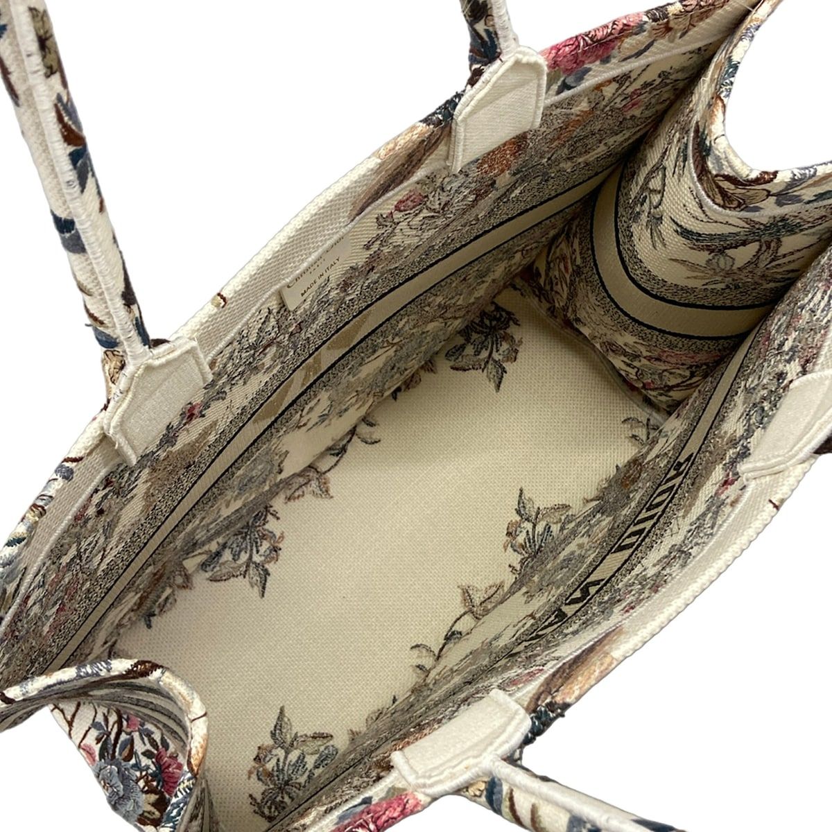 Dior Tote Book Large White Dark Brown Multi — view 7