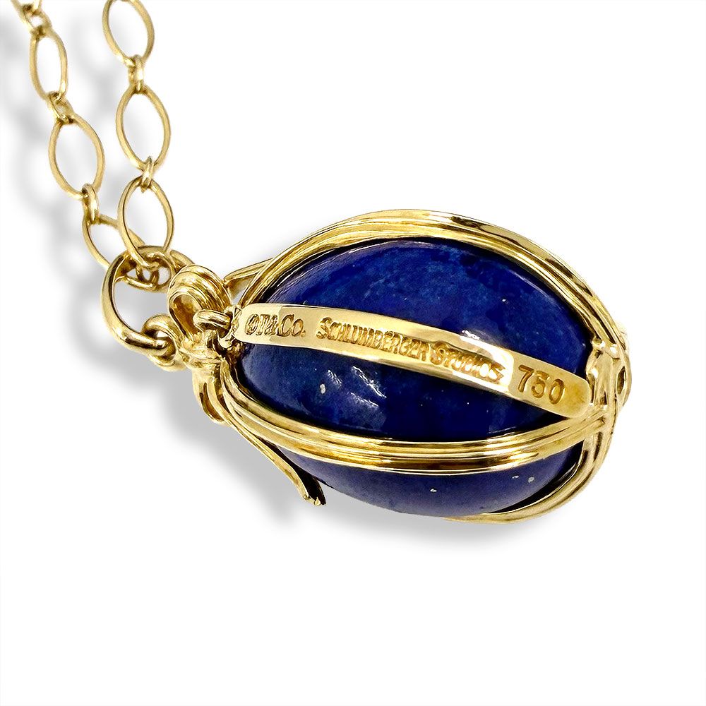 Tiffany & Co Jean Cheran Badger Egg Charm Lapis Lazuli Necklace — view 2