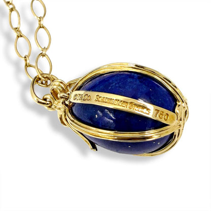 Tiffany & Co Jean Cheran Badger Egg Charm Lapis Lazuli Necklace — view 2
