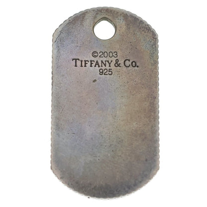 Tiffany & Co Coin Edge Dog Tag Pendant Top Silver — view 2