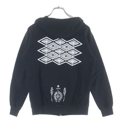 Chrome Hearts Sweatshirt HD Zip Foti Fotiback Print Zip Up Hoodie