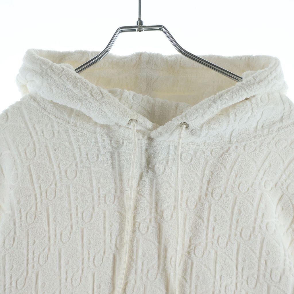 Dior All Over Pattern Black Jacquard Pullover Hoodie Sweatshirt White — view 3