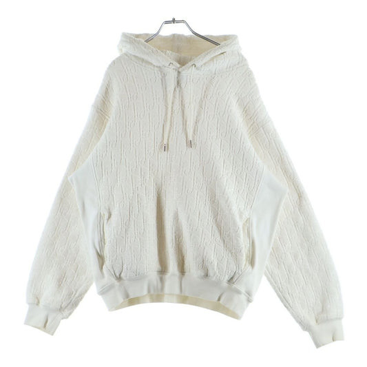 Dior All Over Pattern Black Jacquard Pullover Hoodie Sweatshirt White