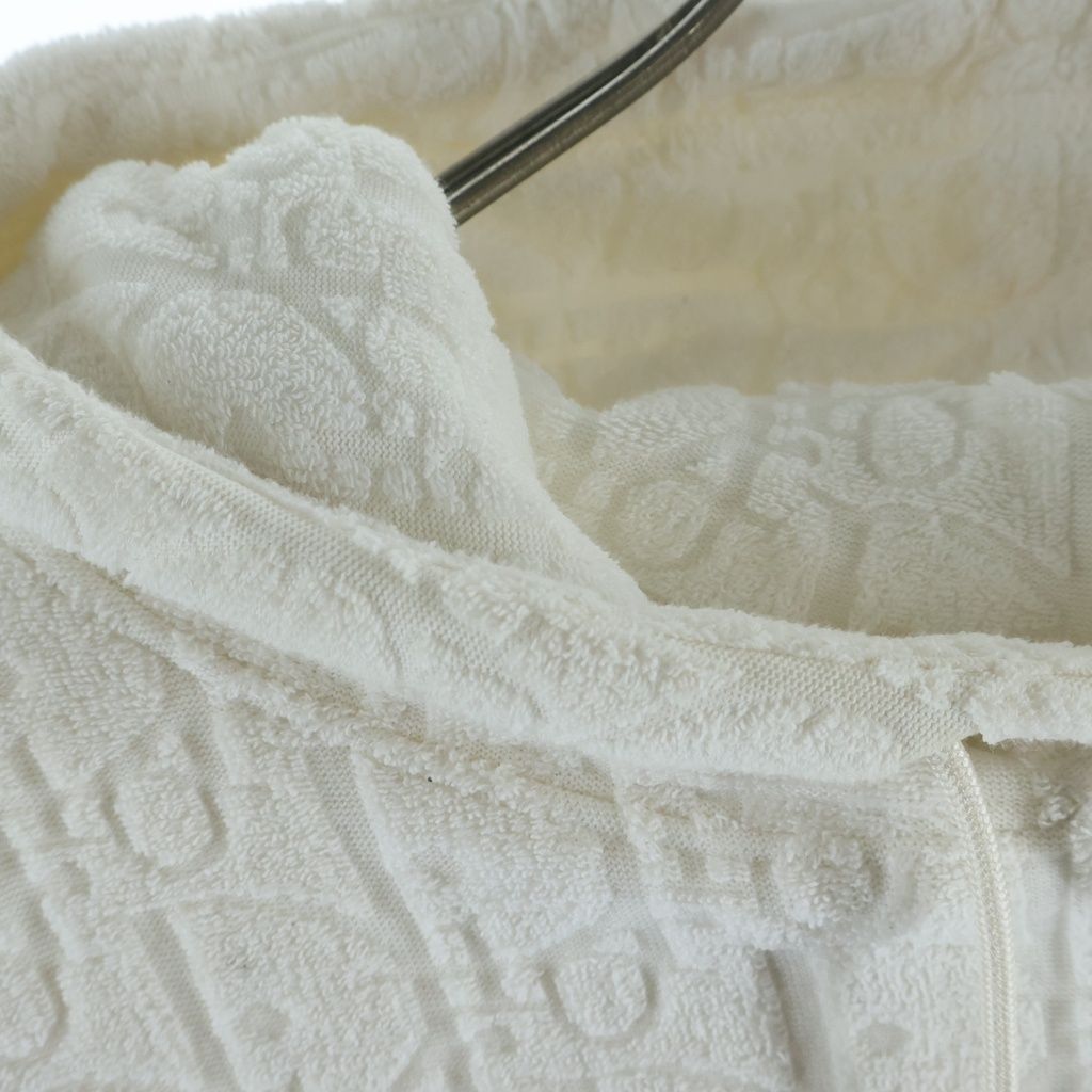 Dior All Over Pattern Black Jacquard Pullover Hoodie Sweatshirt White — view 4