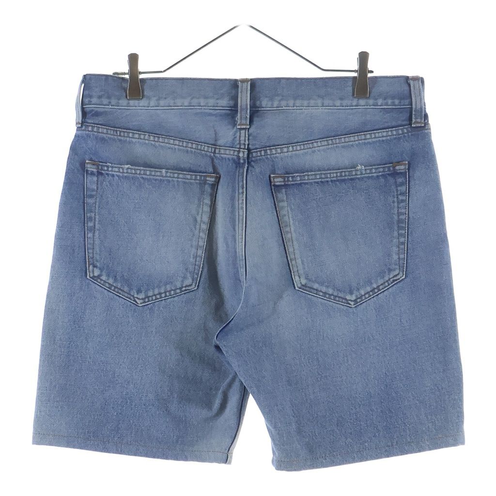 Balenciaga Washed Button Fly Shorts Denim Indigo — view 2