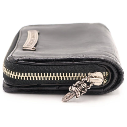 Chrome Hearts SQ Zip Bill Square Zip Leather Wallet Black — view 3