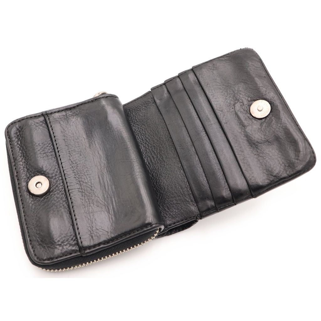 Chrome Hearts SQ Zip Bill Square Zip Leather Wallet Black — view 5
