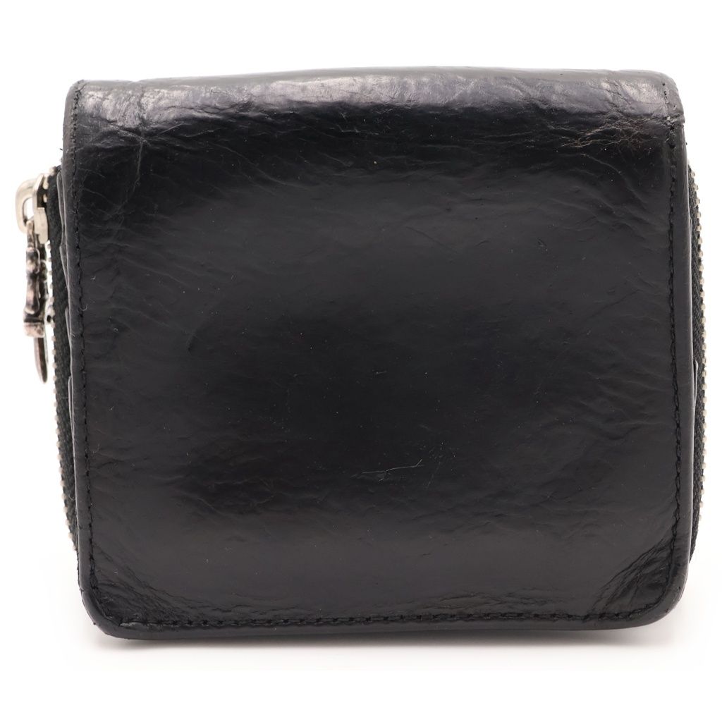 Chrome Hearts SQ Zip Bill Square Zip Leather Wallet Black — view 2