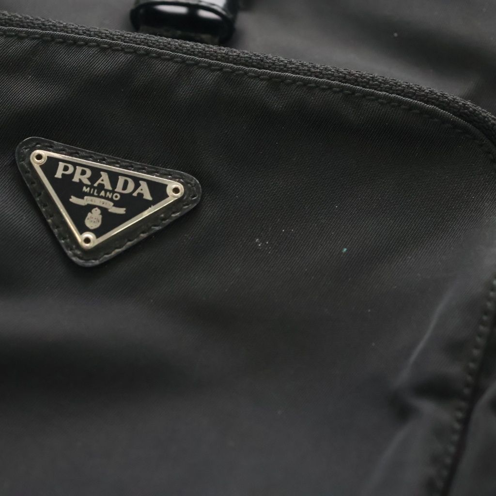 Prada Mini Backpack Black Tessuto Nylon Silver — view 6