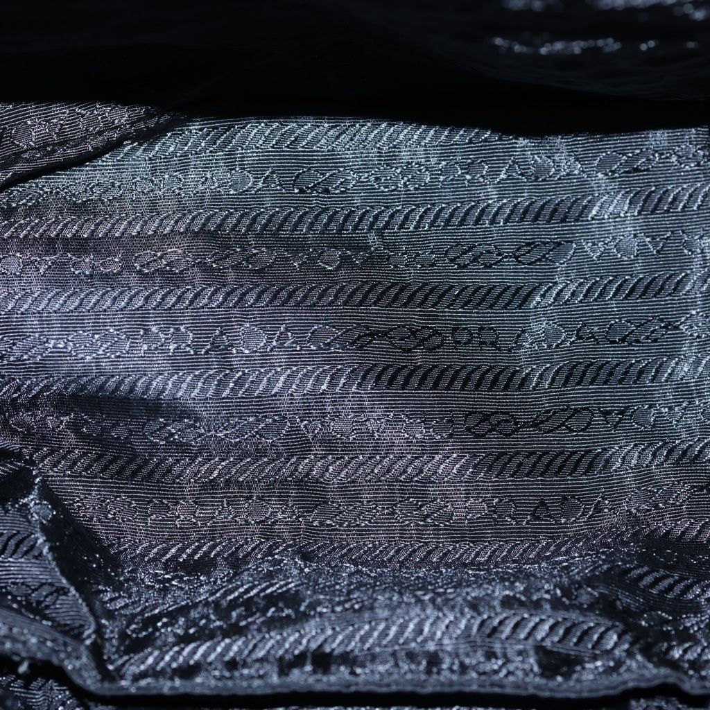 Prada Mini Backpack Black Tessuto Nylon Silver — view 4