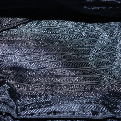 Prada Mini Backpack Black Tessuto Nylon Silver — view 4