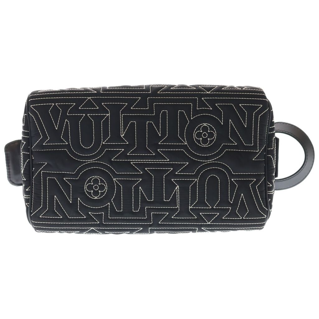 Louis Vuitton LV Snow Dopp Kit Embroidery Nylon Pouch Second Handbag Black — view 5
