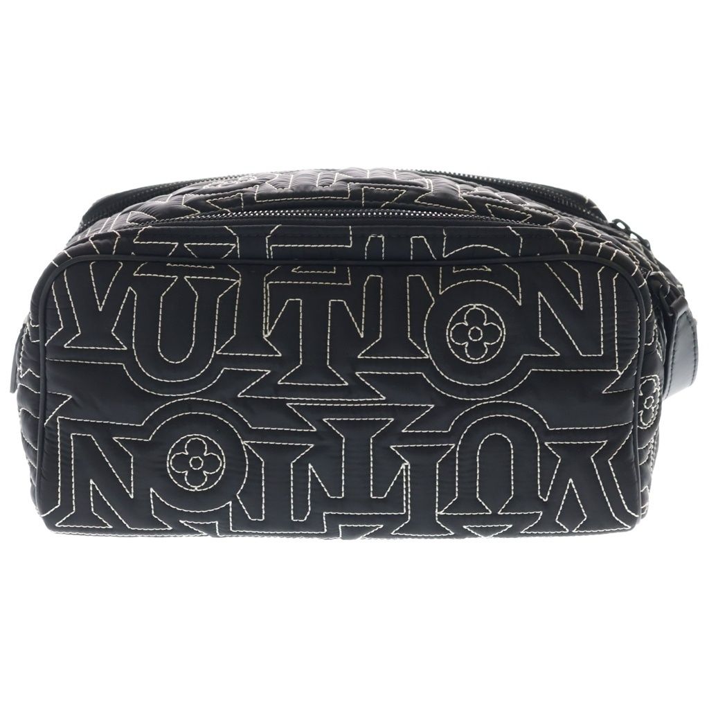 Louis Vuitton LV Snow Dopp Kit Embroidery Nylon Pouch Second Handbag Black — view 2