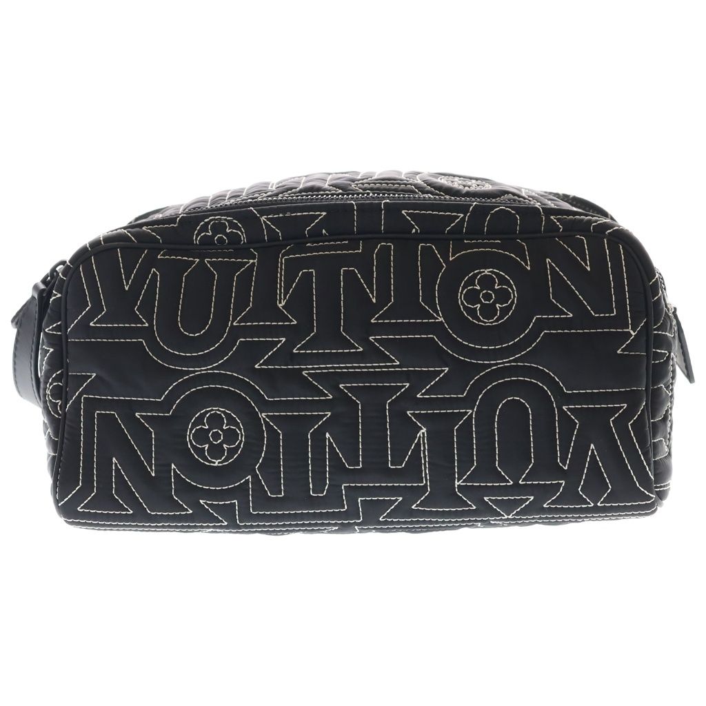 Louis Vuitton LV Snow Dopp Kit Embroidery Nylon Pouch Second Handbag Black
