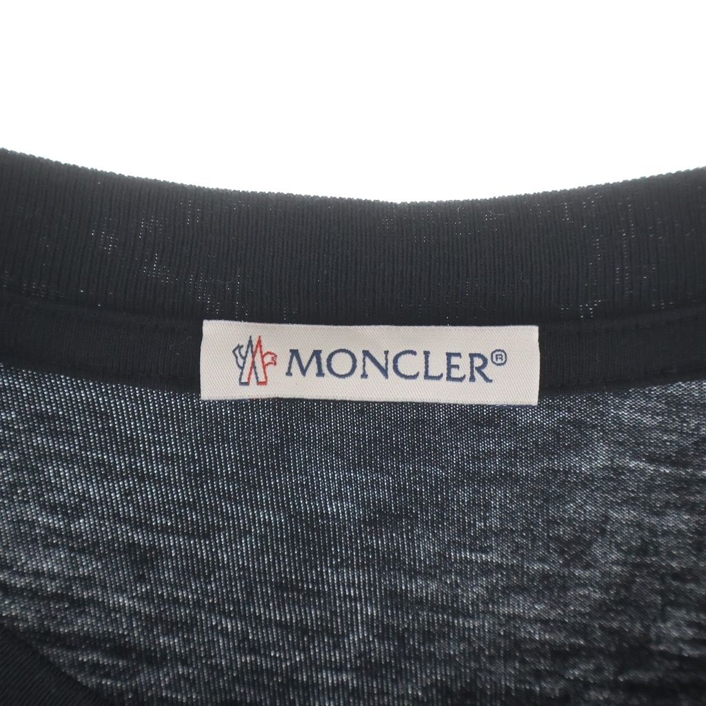 Moncler Maglia Front Logo Print Crew Neck Short Sleeve T-Shirt Black — view 7