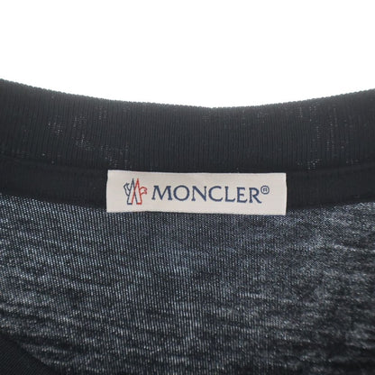 Moncler Maglia Front Logo Print Crew Neck Short Sleeve T-Shirt Black — view 7