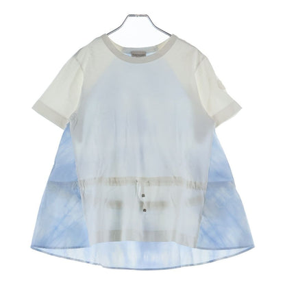 Moncler SS T-Shirt Cloud Print Contrast Waist Drawcord Crew Neck Short Sleeve