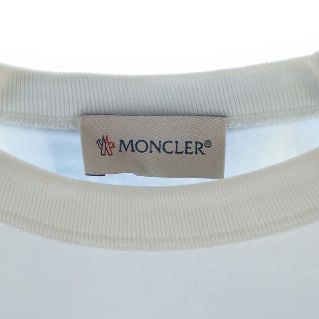 Moncler SS T-Shirt Cloud Print Contrast Waist Drawcord Crew Neck Short Sleeve — view 7