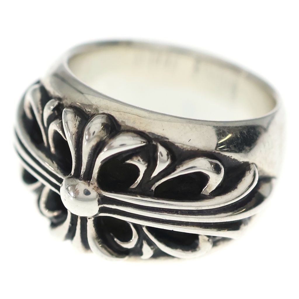 Chrome Hearts Flrl Crs Floral Cross Ring Silver