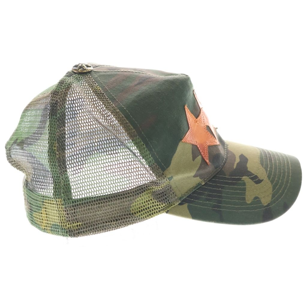 Chrome Hearts Vintage Trucker Cap Leather Star Patch Camo Pattern Mesh Truck — view 3