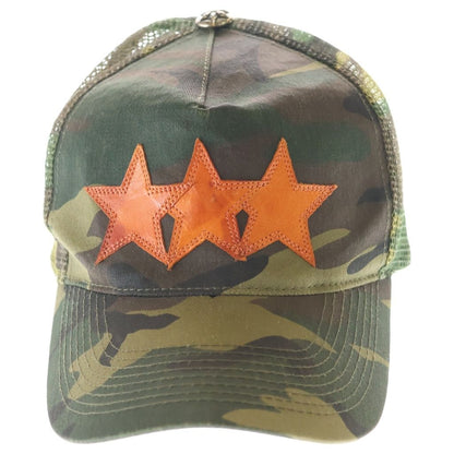 Chrome Hearts Vintage Trucker Cap Leather Star Patch Camo Pattern Mesh Truck — view 4