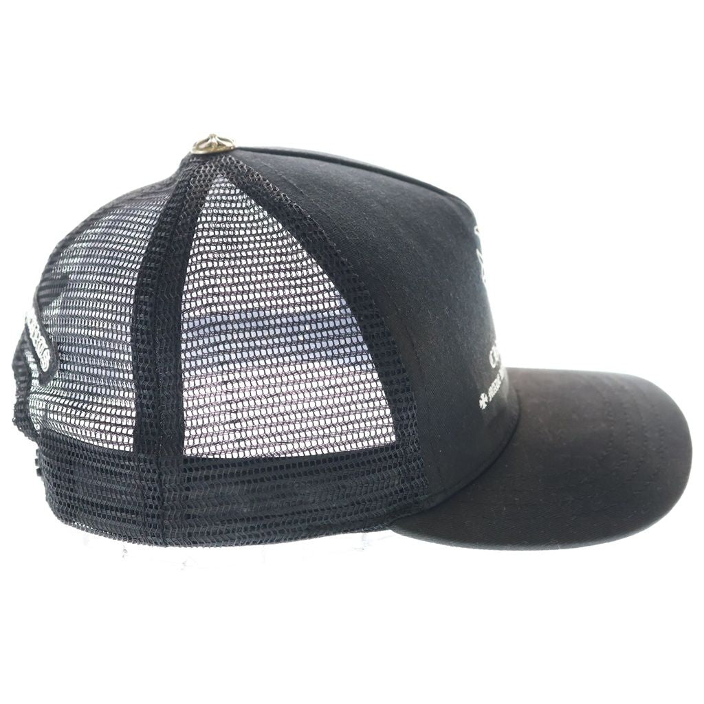 Chrome Hearts Trucker Cap CH Plus Logo Print Mesh Truck Khaki Cap Black Hat — view 3