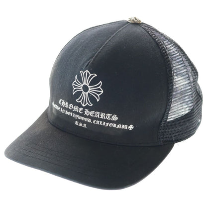 Chrome Hearts Trucker Cap CH Plus Logo Print Mesh Truck Khaki Cap Black Hat