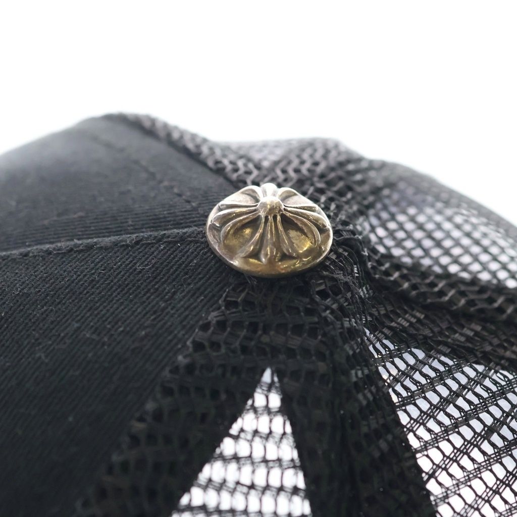 Chrome Hearts Trucker Cap CH Plus Logo Print Mesh Truck Khaki Cap Black Hat — view 5