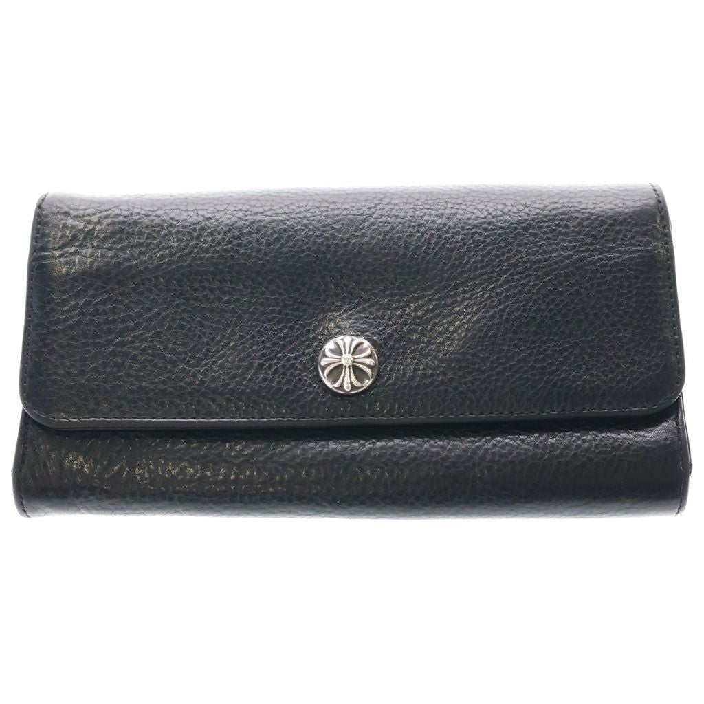 Chrome Hearts Judy Cross Ball Button Leather Wallet Black