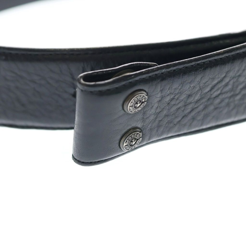 Chrome Hearts 1.5 Strap Scroll Level Roulis Betts Leather Belt Black — view 4