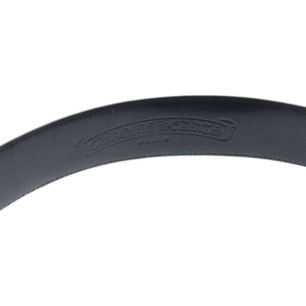 Chrome Hearts 1.5 Strap Scroll Level Roulis Betts Leather Belt Black — view 5