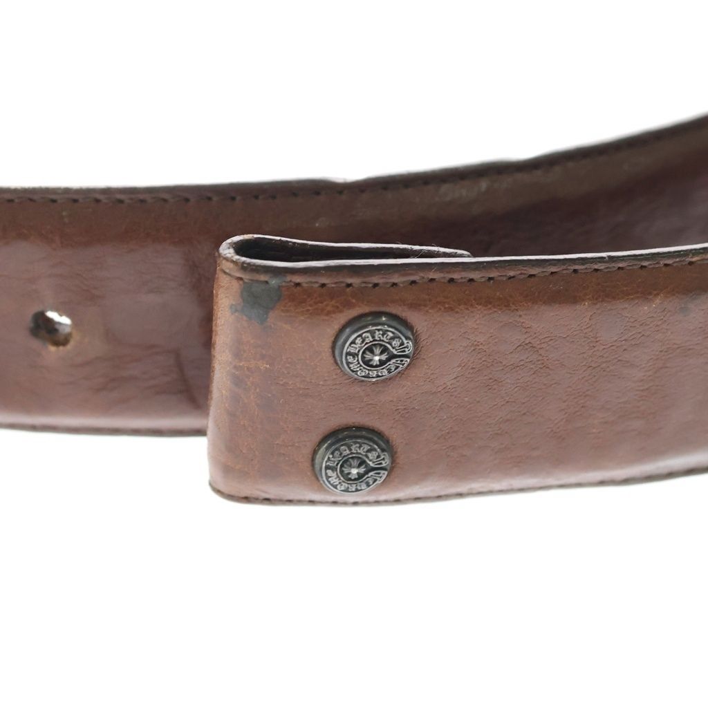 Chrome Hearts 1.5 Strap Scroll Level Roulis Betts Leather Belt Brown — view 4