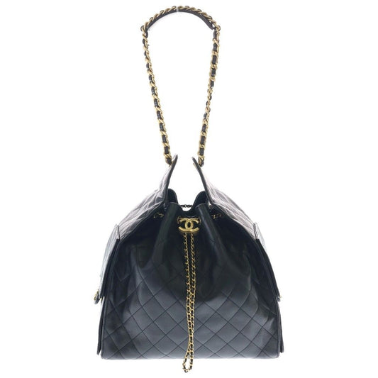 Chanel 25 Black Caviar Leather Gold Shoulder Bag