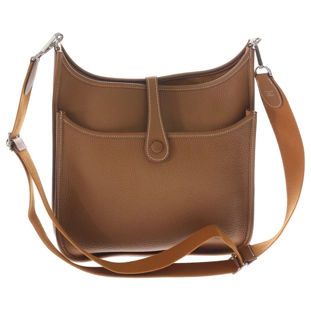 Hermes Evelyne 3 Trois PM Shoulder Bag Brown Taurillon Clemence Leather Silver — view 2