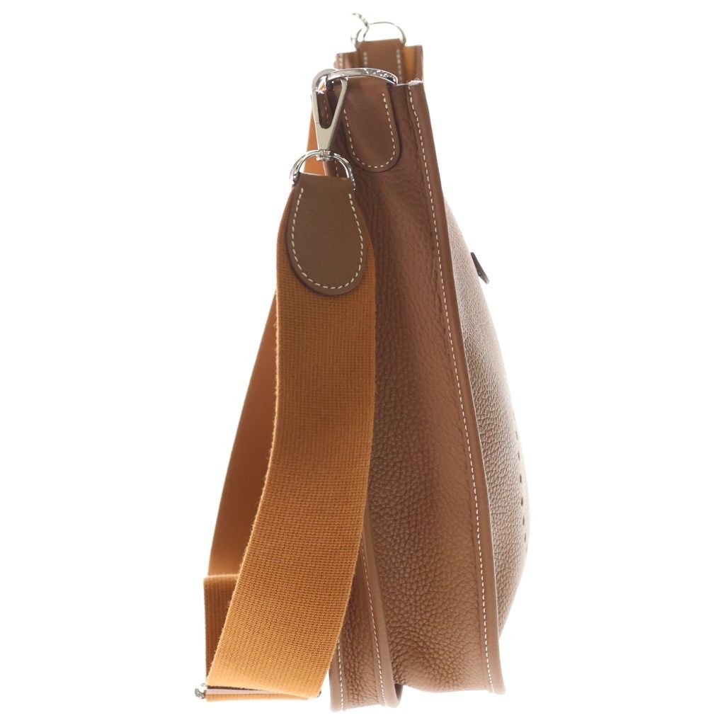Hermes Evelyne 3 Trois PM Shoulder Bag Brown Taurillon Clemence Leather Silver — view 3