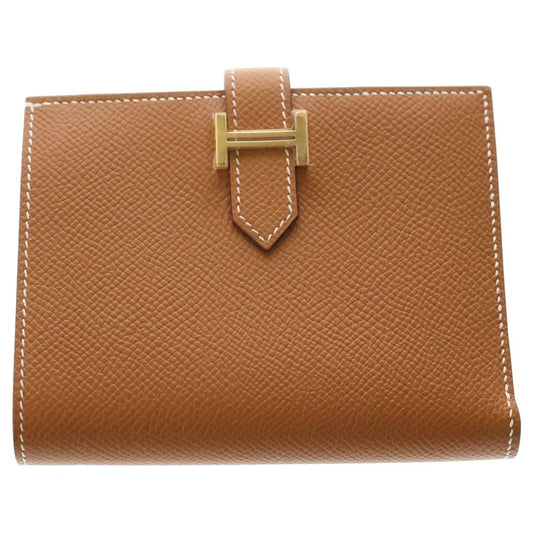 Hermes Bearn Compact Wallet Gold Brown Epsom Leather