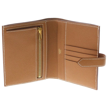 Hermes Bearn Compact Wallet Gold Brown Epsom Leather — view 4