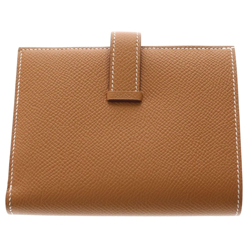 Hermes Bearn Compact Wallet Gold Brown Epsom Leather — view 2