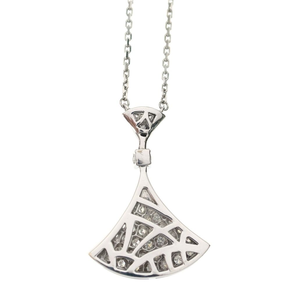 Bvlgari Diva Dream Pave Diamond Necklace 18k White Gold Esllwm — view 5