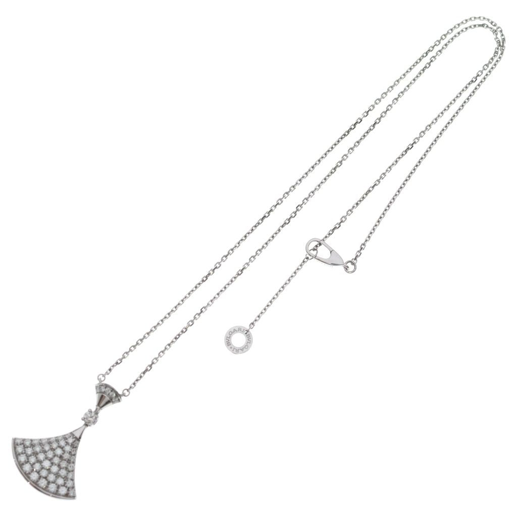 Bvlgari Diva Dream Pave Diamond Necklace 18k White Gold Esllwm — view 2