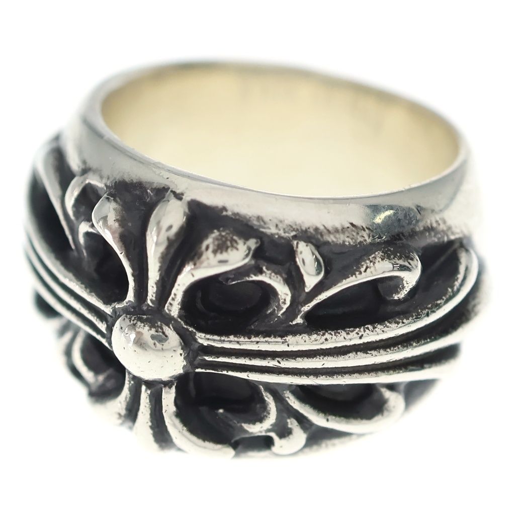 Chrome Hearts Flrl Crs Floral Cross Ring Silver