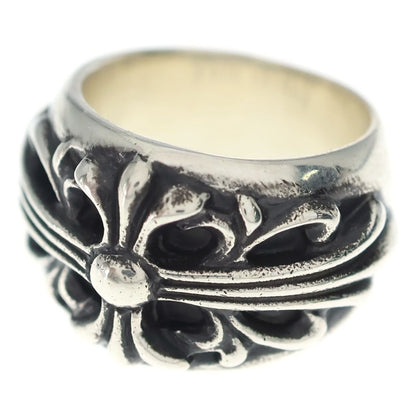 Chrome Hearts Flrl Crs Floral Cross Ring Silver