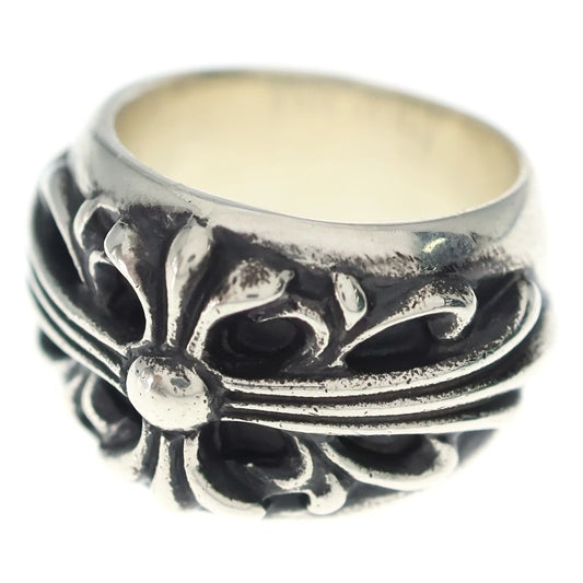 Chrome Hearts Flrl Crs Floral Cross Ring Silver